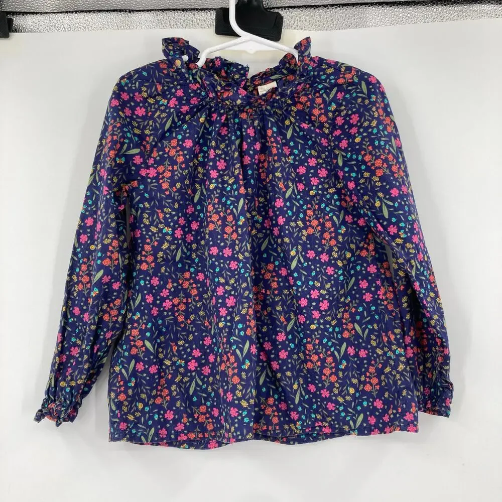 Osh Kosh Bgosh Dark Floral Peasant Cotton Top Girls Size 5